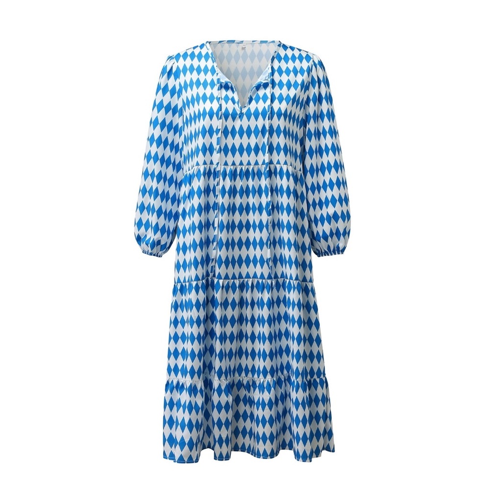 Women Boho Puff Sleeve Tiered Maxi Dress *2XL*